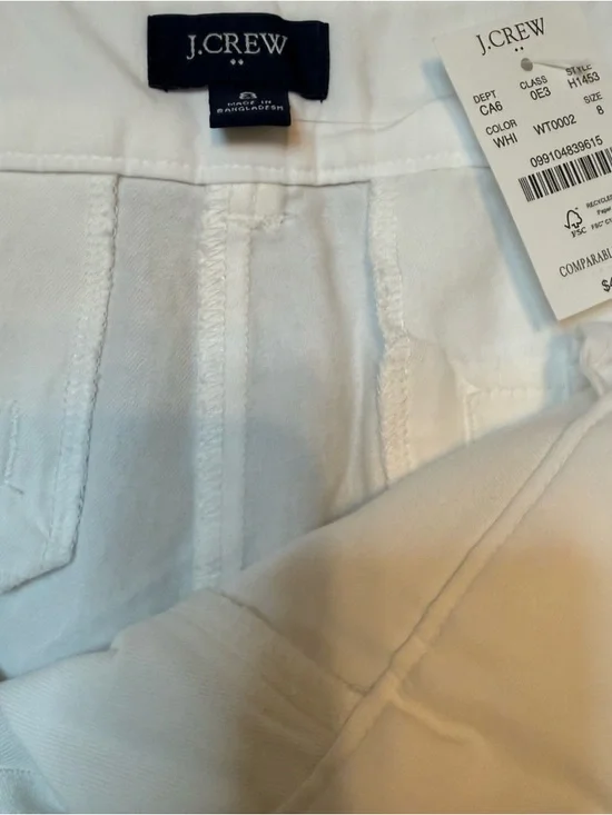 J. Crew White Cotton Shorts with Front Pockets - Picture 7 of 8